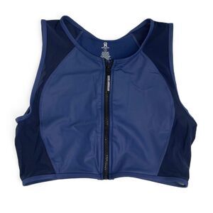 Good‎ American The Power Zip Front Sports Navy Blue Medium Support Size XL